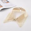 Lace Black White Detachable Fake Collar Beaded Tie Shirt Women's Blouse Top Dickey Detachable Lapel Fashion Accessory
