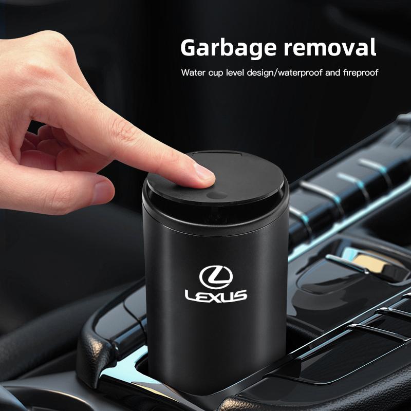 Portable Car Garbage Cup Aluminum Alloy Trash Can Ashtray For Lexus F-SPORT ES RX NX LS UX LM LX GX LC RZ IS CT GS RC HS SC TX