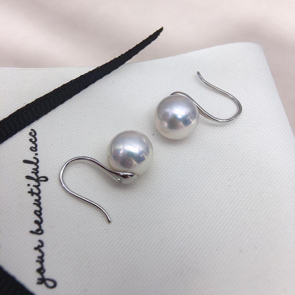 Aurora Natural Freshwater Pearl Hook Earrings - Elegant Round Pearl Jewelry