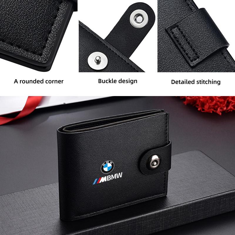 Men Short Leather Credit ID Card Holder Wallet Purse Clutch For BMW E90 E60 E46 E39 F30 F10 E87 X3 X4 X5 X1 G30 G20 nlxk36