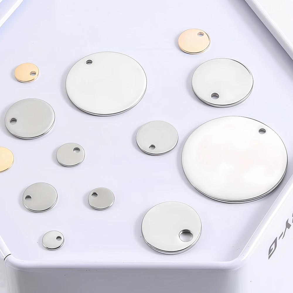 

5-50Pcs Stainless Steel Round Dog Tag Pendants Stamping Blanks Charms 5-25mm with Hole for Necklaces DIY Jewelry Making Supplies 0.8mmx10mm - 20pcs