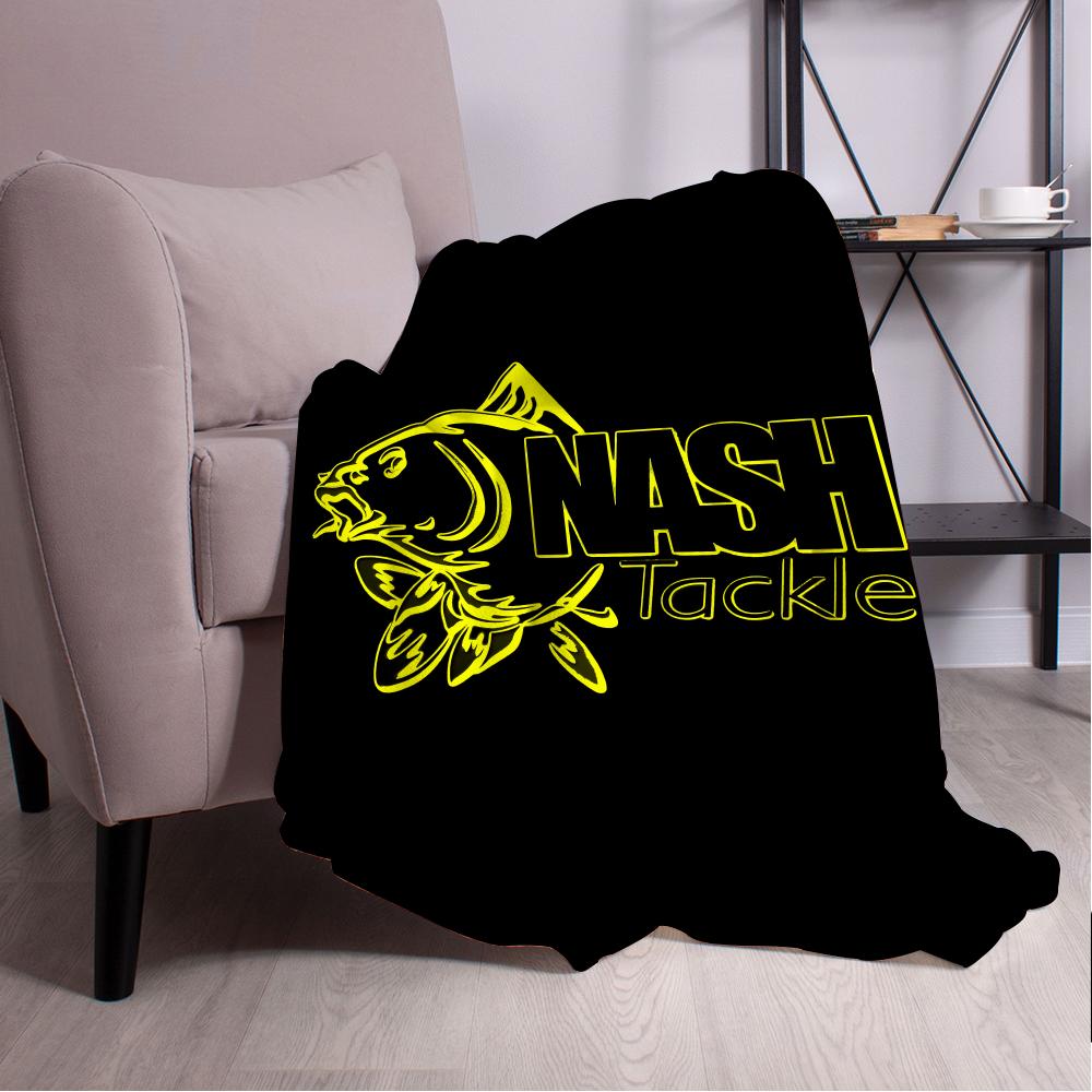 Nash Fishing Logo Throw  Blanket Aesthetic Art Flannel Blanket Portable Home Travel Camping Sofa Picnic Thickening Flannel Blank 30x40in