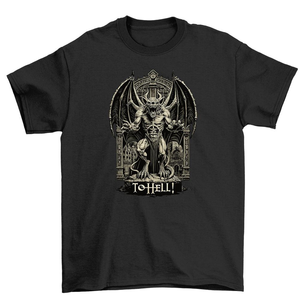 Gothic_100 Men's Funny Demon Throne T-Shirt Mens Womens Tees Top - Summon Your Dark Side In Style! Be