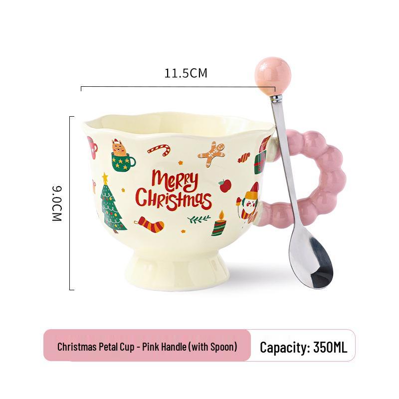 Personalized Christmas Ceramic Mug with Lid and Spoon - Creative Cartoon Design, Perfect for Halloween Gifts