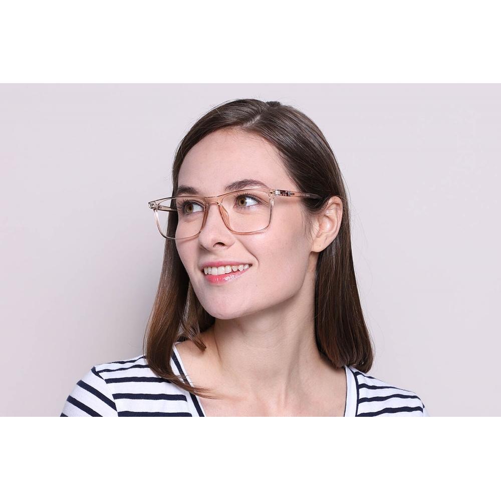 Full Rim Square Transparent Light Brown Smartbuy Collection Deua 218262 C3 Fashion Unisex Eyeglasses