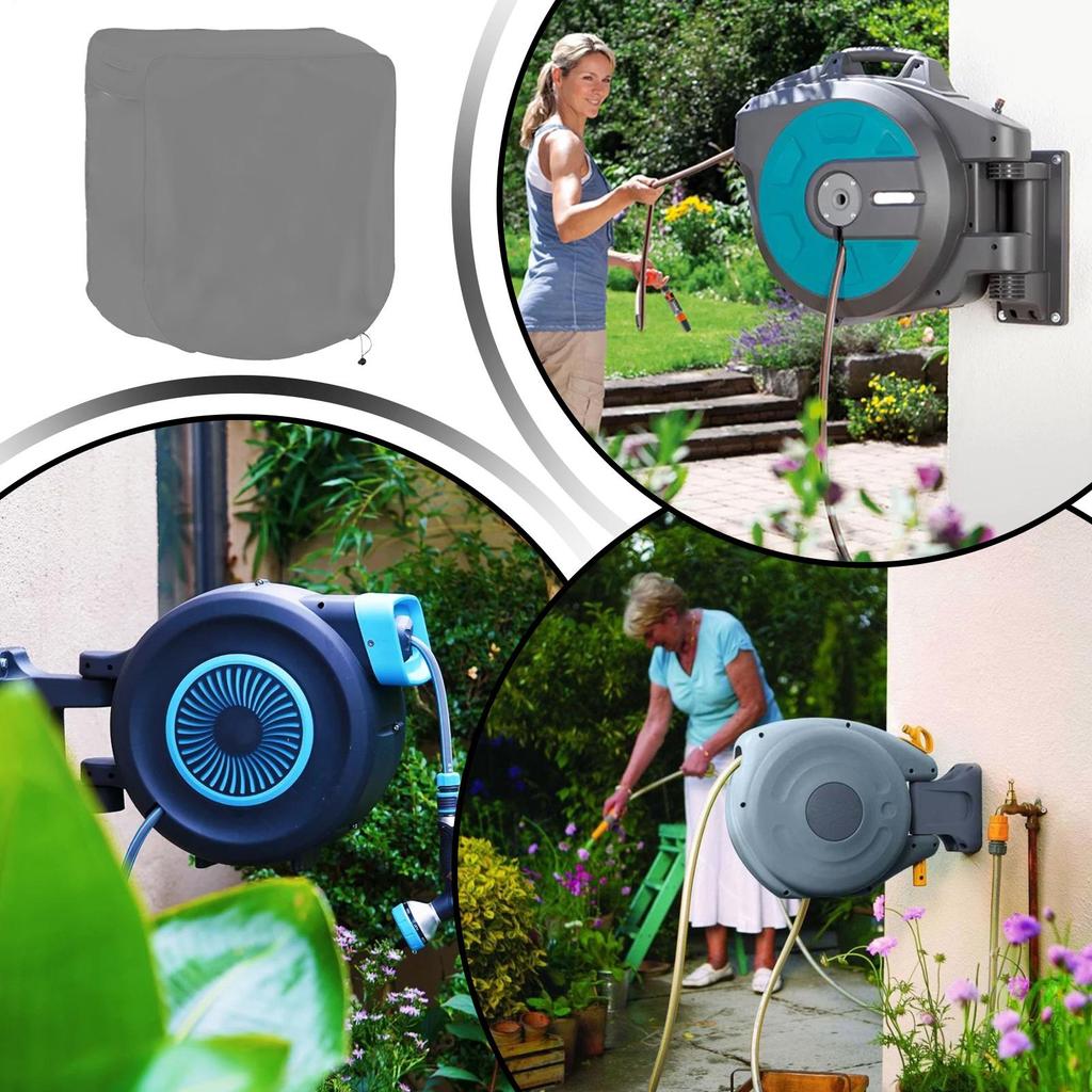 Garden Hose Reel Protector Waterproof Damage-Resistant Retractable Hose Reel Cover For Outdoor Yard Backyard Farm Pathway
