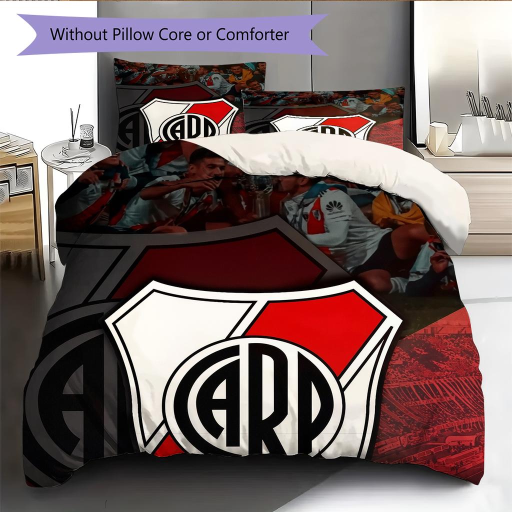 River Plate Football Club Pattern Bedding Home Decoration Birthday Gift (1 * duvet cover + 2 * pillowcase, without core)