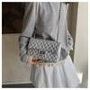 IELGY Large-Capacity Diamond Chain Bag All-Match Small Square Bag Can Be One Shoulder Can Cross-Body
