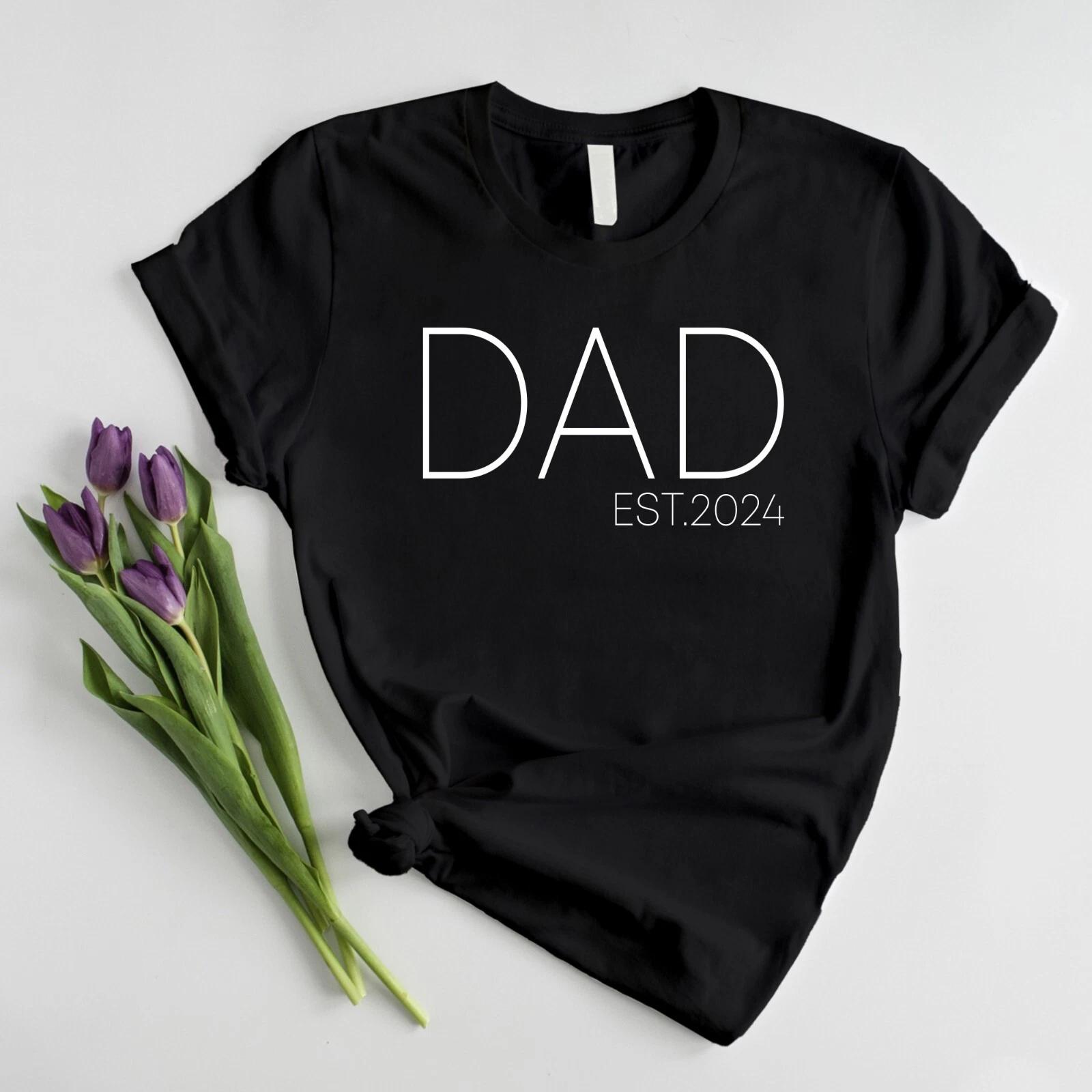 Dad Est. T-Shirt With Personalised Year, Father s Day Gift, Father to Be T Shirt 2XL