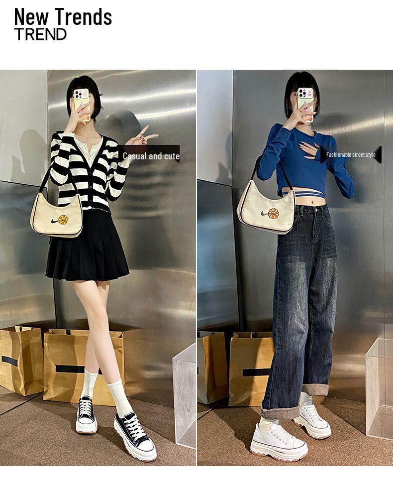 Dámské tenisky s tlustou podrážkou a zvýšenou výškou v barevném bloku na podzim 2025 - Prodyšné a všestranné ležérní tenisky pro tátu