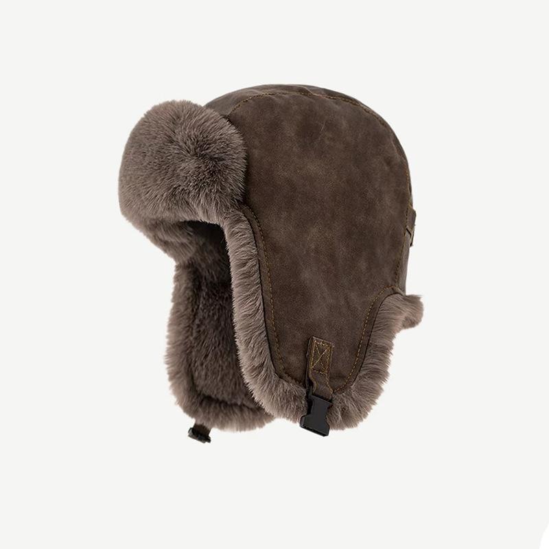 

Шапка Лей Фэна Женская Осенне-зимняя Утепленная Теплая Шапка из ПУ кожи с Плюшем Уличная Лыжная Шапка Защита Ушей от Холода Шапка-ушанка ONE SIZE