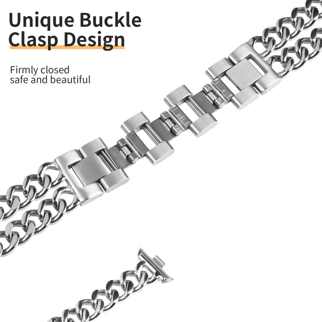 Watch Strap for Xiaomi Redmi Watch 4 Double-Circle Band Stainless Steel Bracelet