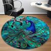 1pc Peacock Feather Office Round Area Rug, Under Office Chairs Bedroom Living Room Home Decor, Room Deco