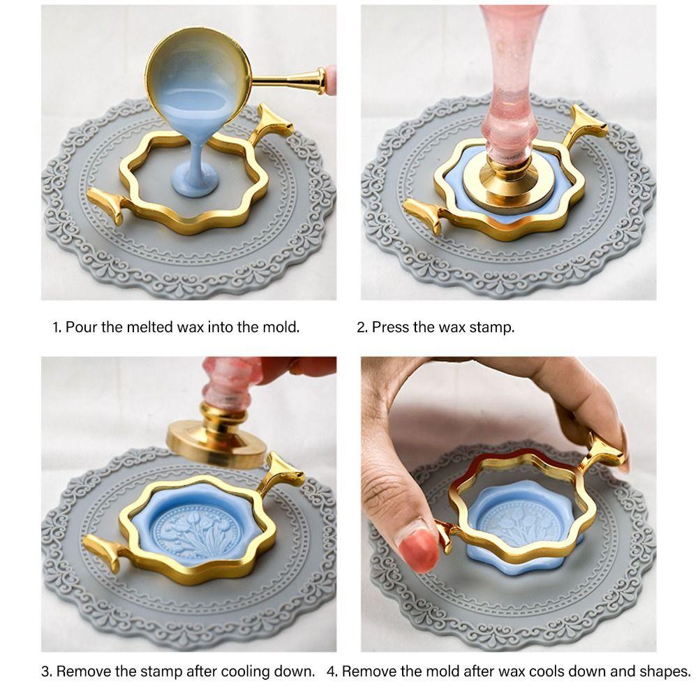 3Pcs for 2.5cm/0.98in Stamp Wax Seal Stamp Rings Gold Wax Seal Stamp Mold  Envelopes