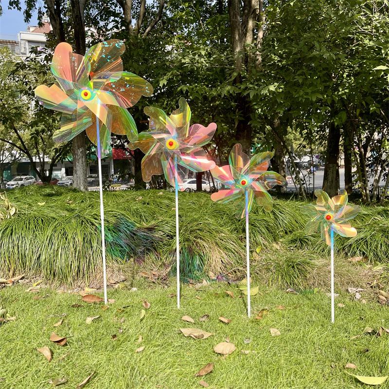 Seven-Leaf Color-Changing Pinwheel Toy for Kids - Outdoor Decor and Scenic Props