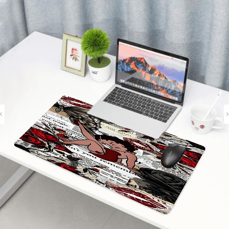 Sexy Doll Print Mouse Pad, Anti‑Slip Desktop Keyboard Mat, for PC Laptop Gaming Working Daily Use, Cool Festival Surprise Gift