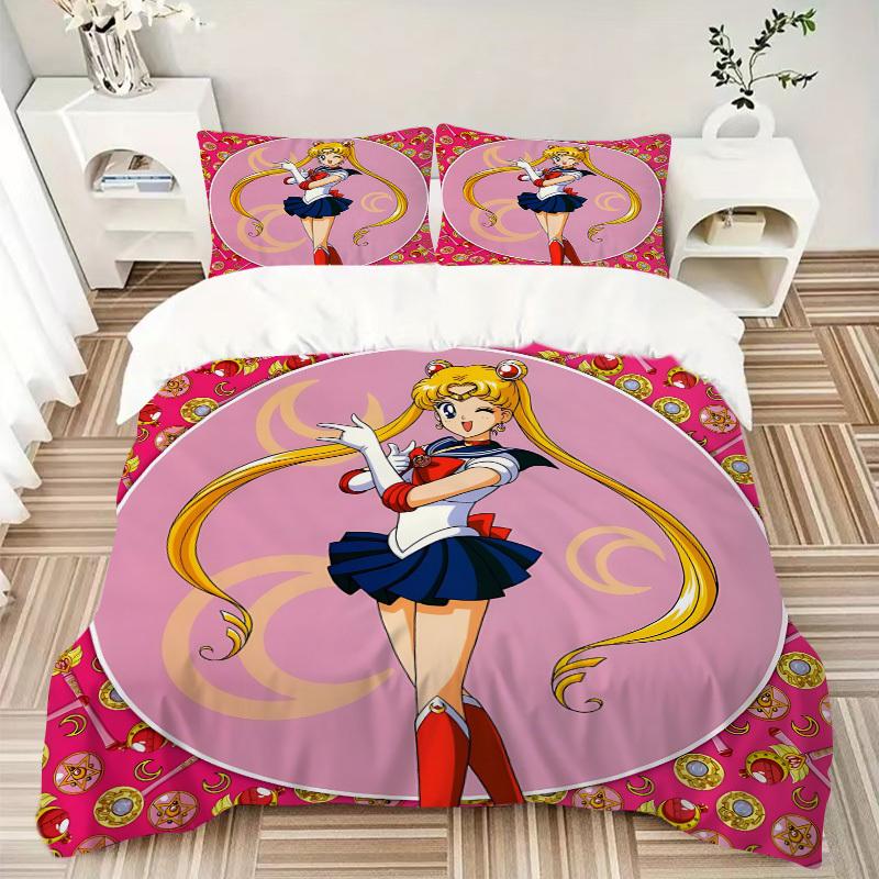 3pcs Sailor Moon Bedding Set: Perfect for Bedroom or Guest Room. Soft and Comfortable with No Core Included Yy251009181