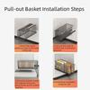 Carbon Steel Slide-Out Drawer Storage Box Pull Out Under Sink Storage Drawer  Bathroom