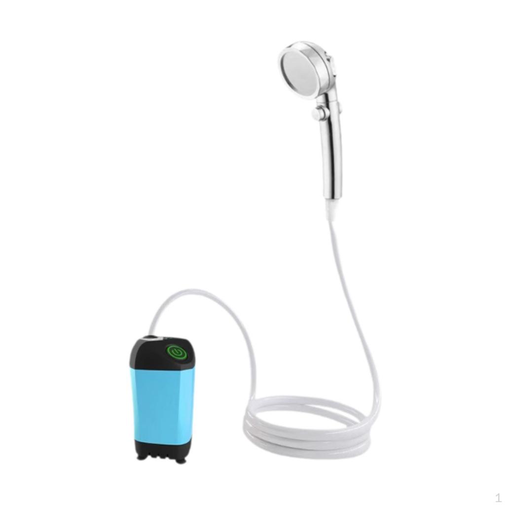 Compact Shower Pump with Head for Travel, Gardening, Car Washing