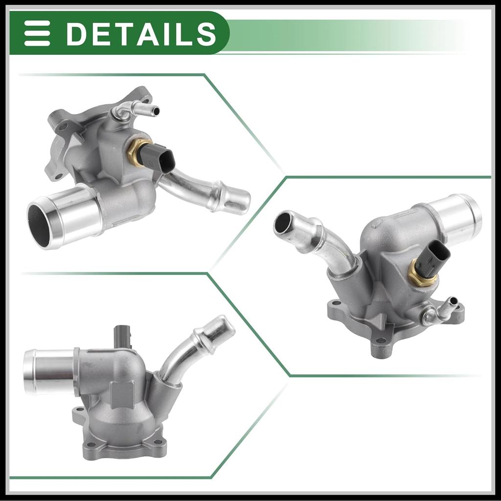 Engine Coolant Thermostat Housing Assembly Replacement for Jeep Cherokee 2014-2021, 816-194 Metal Silver Tone 1Pc
