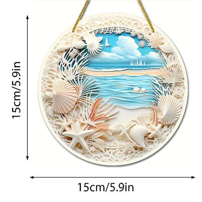 Ocean Wave Beach Ornament Acrylic Creative Ocean-themed Hanging Decoration Sun Catcher Beach Hanging Ornament