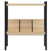 Bookshelf with 2 Shelves Black & Oak Finish 52 X 28 X 59 Cm Engineered Wood