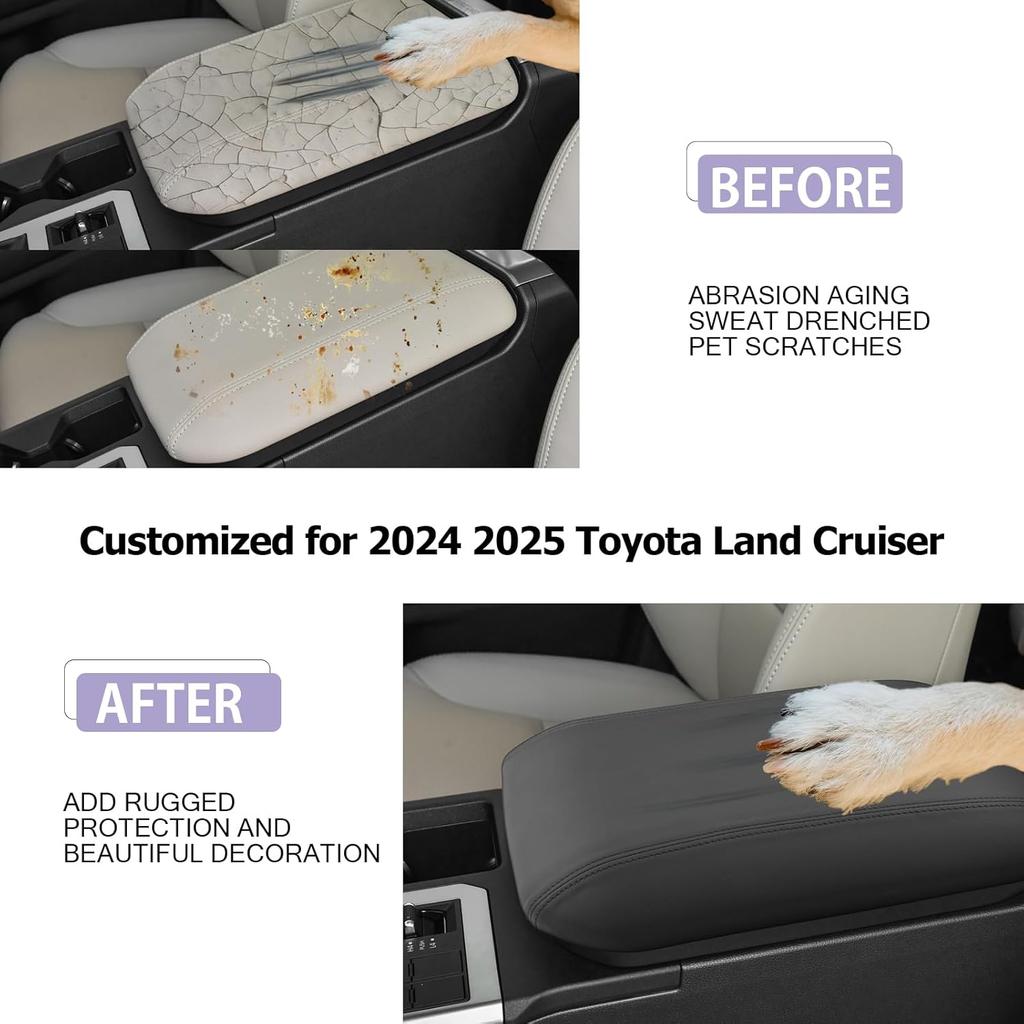 LUWU Center Console Cover Compatible With 2024 2025 Land Cruiser Accessories 2025 Land Cruiser Prado LC250 Land Cruiser 250 Armrest Cover Center