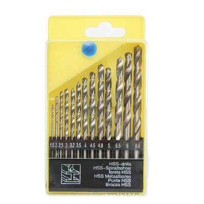 13 Pieces HSS Twist Drill Set Straight Shank Twist Drill Woodworking Drill Bit Titanium-plated Twist Drill Set