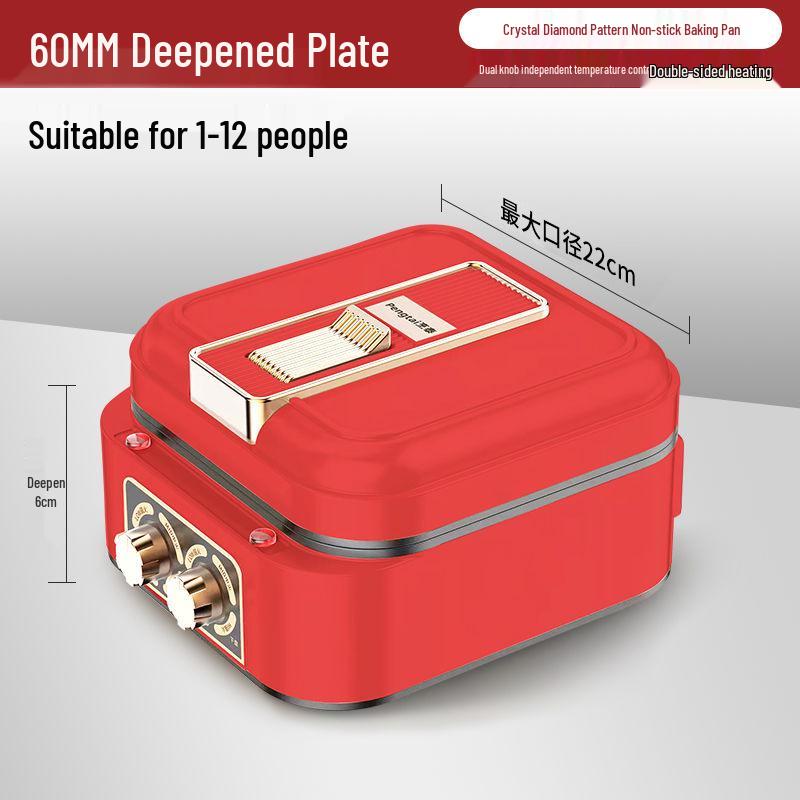 New Model Multi-Functional Electric Pancake Maker: Double-Sided Heating Crepe Maker and Frying Pan with Deepened Enlarged Baking Surface.