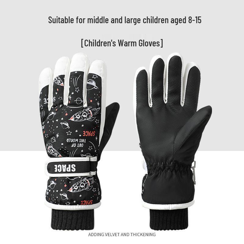 Kids' Winter Ski Gloves: Warm, Fleece-Lined, Thickened, Cold-Proof, Freeze-Resistant, for Boys & Girls