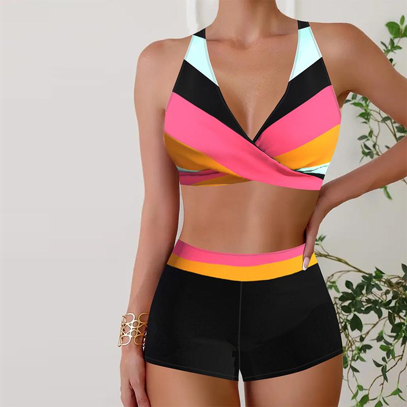 

Женские купальники танкини, купальник из 2 предметов с принтом красных звезд, купальные костюмы для отпуска 5XL ярко-розовый