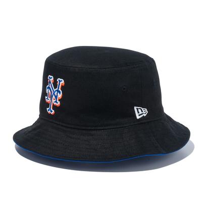 New Era MLB Reversible Bucket Size BUCKET01 NEYMET REV BLK LROY Hat, Black, S/M,