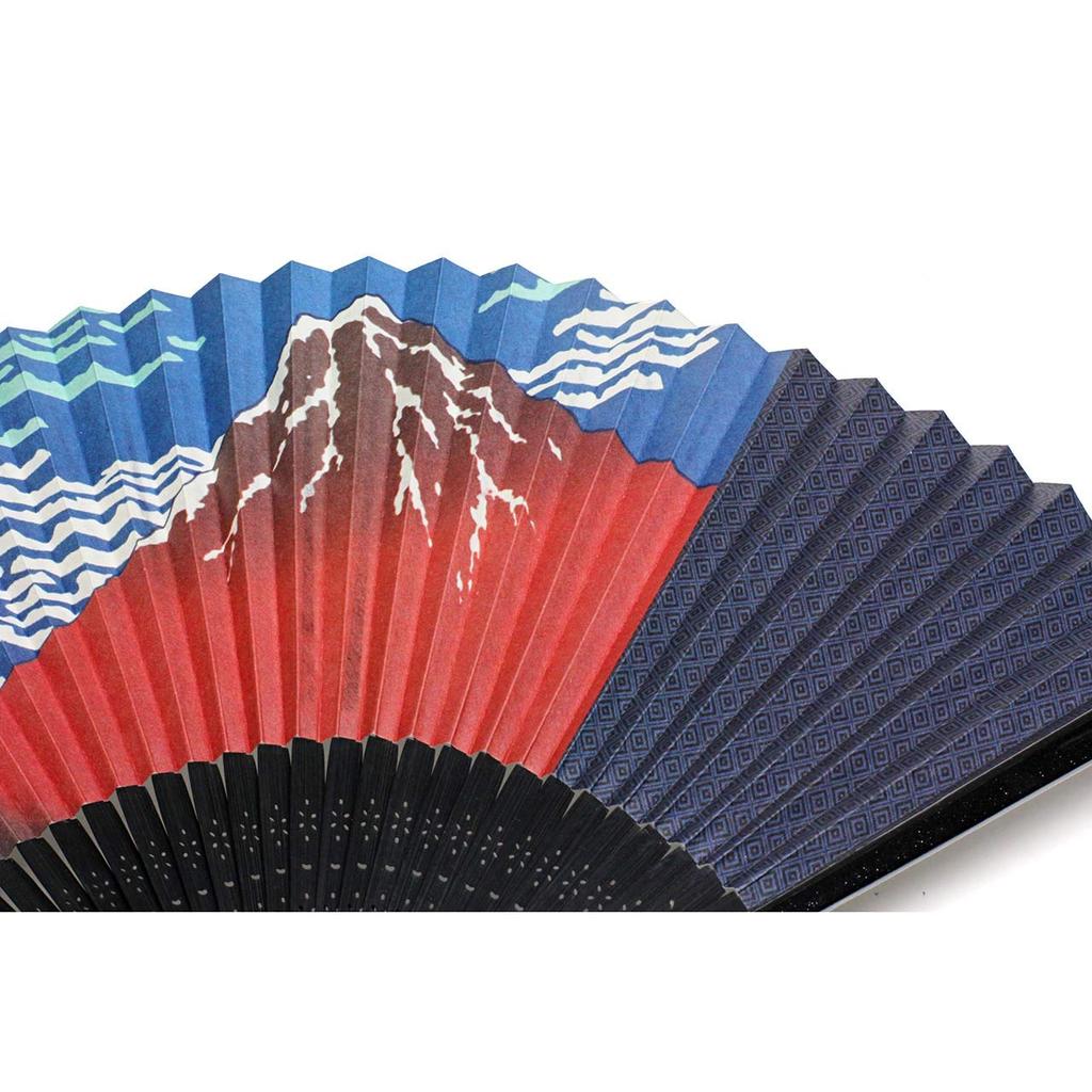 Taniguchi Shoudo Folding Fan Folding Red for A masterpiece of Edo painting on a folding Recommended as a souvenir or [Wagami Koji] (Hokusai Fan, Fuji,