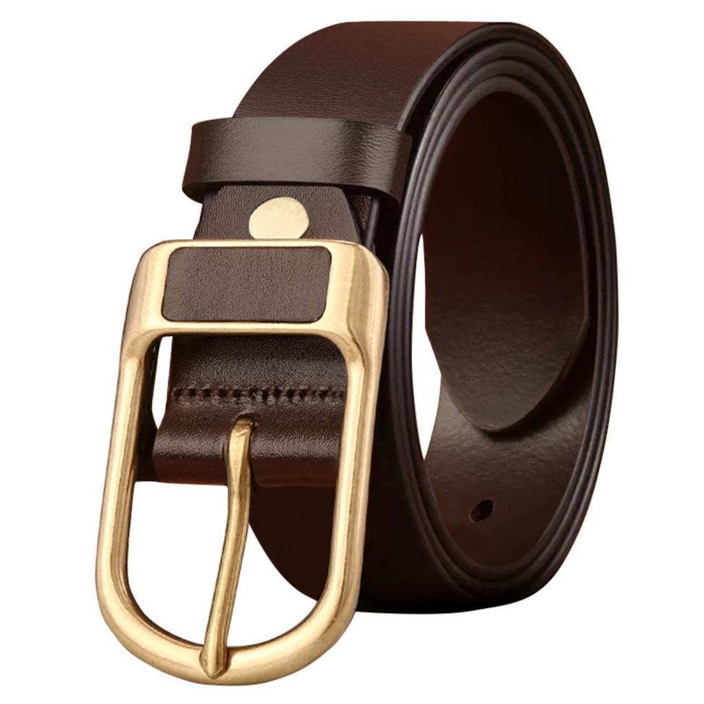 Single Men's Leather Alloy Buckle Belt, Fashionable, Casual, Simple, Personalized, Business Retro, Classic, Versatile and Trendy