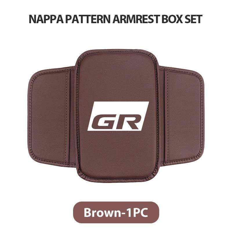 For Toyota Leather Car Armrest Box Cushion Side Storage Pocket Protector Cover GR Sport Crown RAV4 Yaris Land Cruiser Corolla