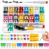 200-Piece Cold Crimp Terminal Kit with Copper Insulating Ring and Wire Crimper Box