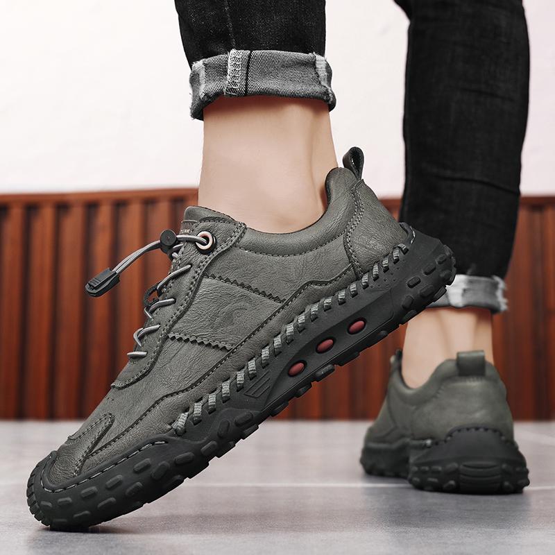 Mens Moccasin Shoes Retro Cow Leather Shoes Men Loafers Handmade Casual Leather Shoes Moccasins Men Flats Shoes