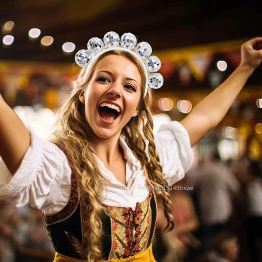 Vintag Mirrorball Hair Hoop Mirror Ball Party Costume Headpiece  Women and Girls