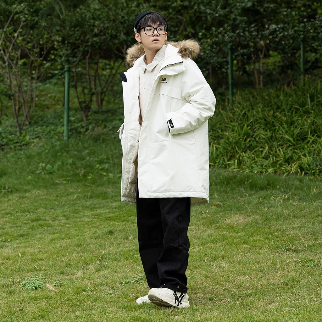 New Balance Long Puff Down Jacket Asia Sizing 'White' Men's 5PC44303-IV
