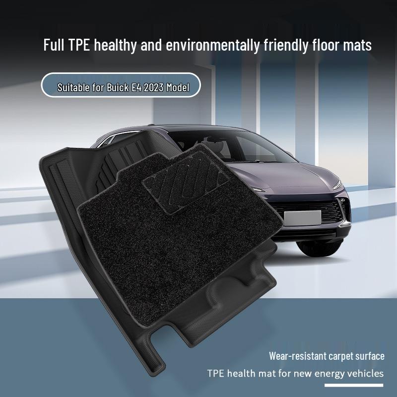Eco-friendly Custom-fit Floor Mats Set for 2023 Buick E4: Includes TPE Trunk Mat & Seat Backrest Mat