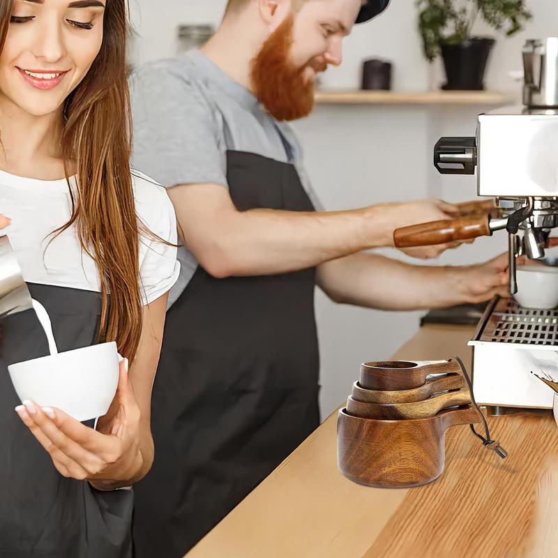 Víceúčelová dřevěná odměrka a lžíce Sada domácích kuchyňských nástrojů Farmářská dřevěná kávová odměrka Pečicí nástroje