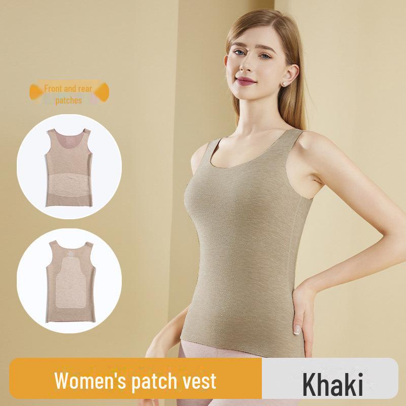 

Женский терможилет - новый стиль, бесшовный внутренний слой из бархата с немецкой смесью бархата и кашемира L хаки