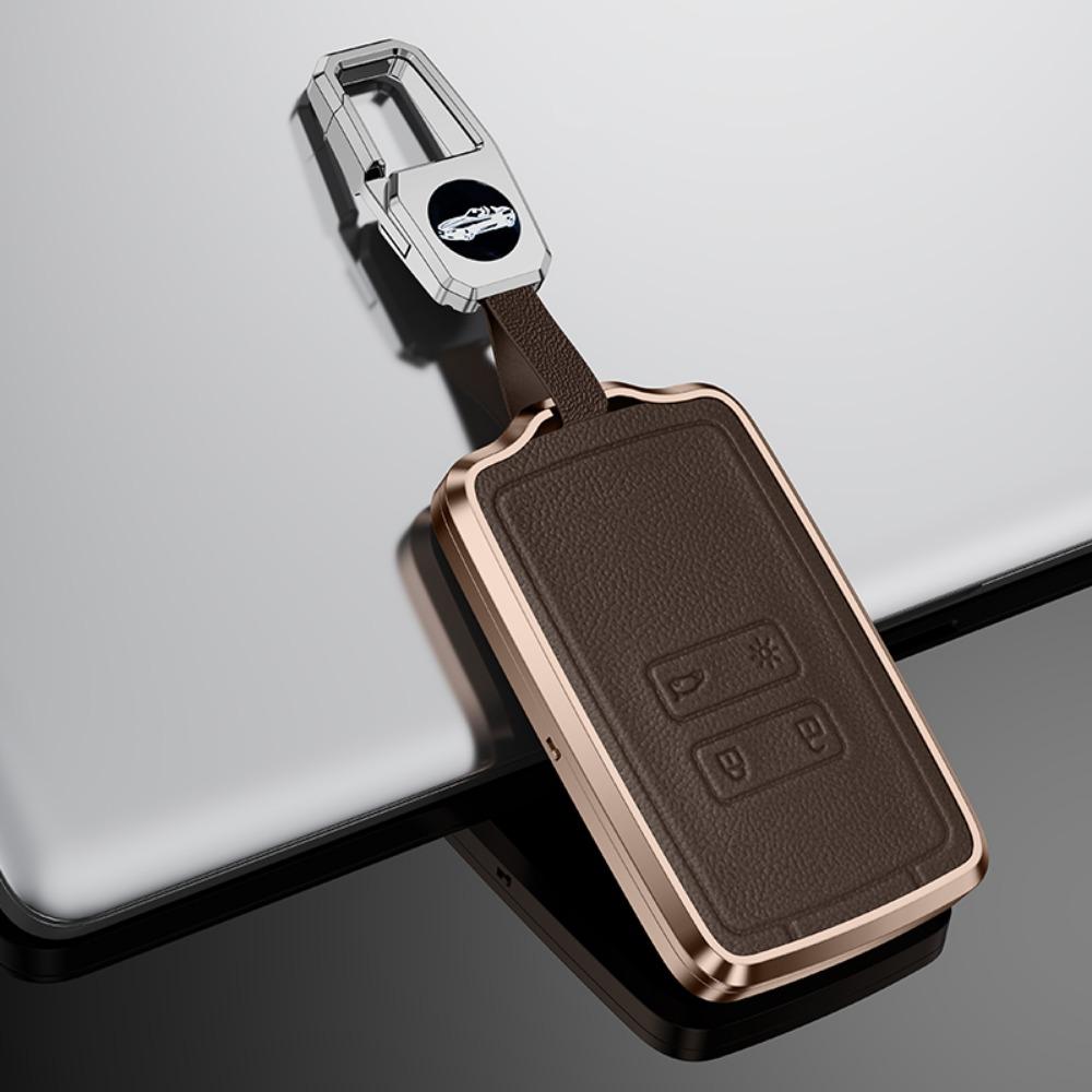 Alloy Leather Car Key Case Cover Shell For Renault Koleos Captur Megane Clio Scenic Talisman Arkana For Dacia Sandero Card Fob