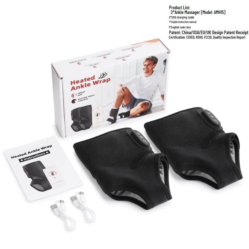 Ankle & Foot Electric Vibration Massager with Heating & Hot Compress for Home Therapy