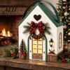 Reusable Seasonal Gift Containers Christmas House Shaped Candy Boxes with Handles, Festive Cottage Winter Holiday Packages Treat for Cookies