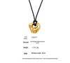 Qiong Yao Stainless Steel Curved Pendant Necklace with Black Leather Cord, Adjustable Length, Simple High-End Design for Women.
