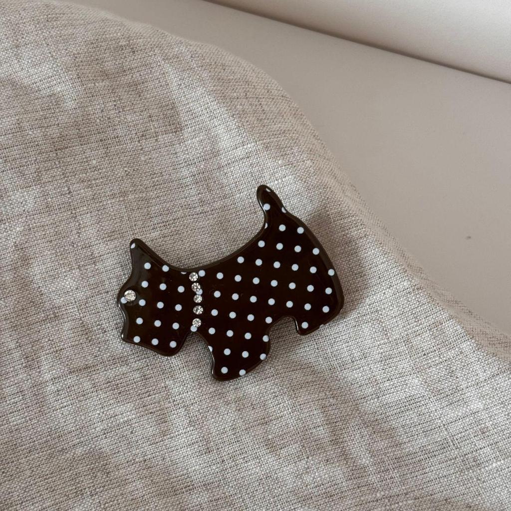 Korean Retro Polka Dot Fan-Shaped Acetate Hair Claw Clip