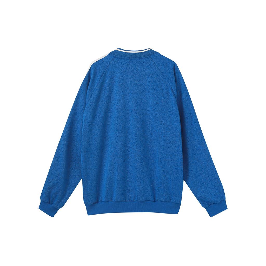 Adidas Originals SS23 Adicolor 70s Retro Series Color Block Stripe Logo Print Sports Crewneck Sweatshirt Men Sweatshirt Blue IP6989