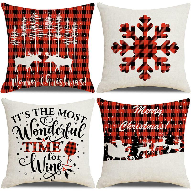 Christmas Pillowcase Combination Multi-patterned Cushion Party Festive Sofa Living Room Pillowcase Pillowcase