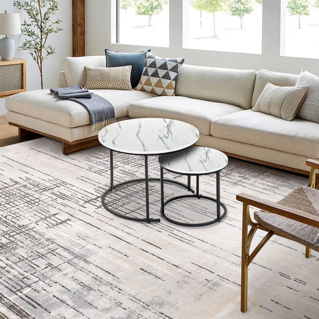Round coffee tables, industrial, loft, glamour, table set, 60x60, 40x40